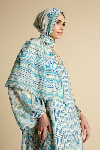 Siham Printed Stole - Powder Blue, Blue, image 1